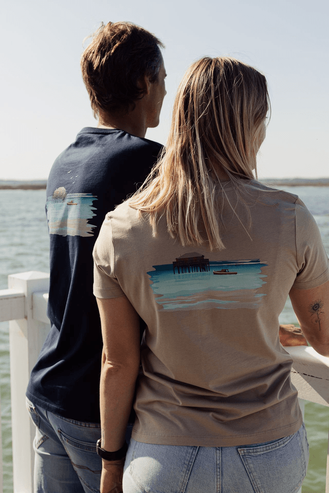 PILOTIS - T-SHIRT COL ROND BEIGE