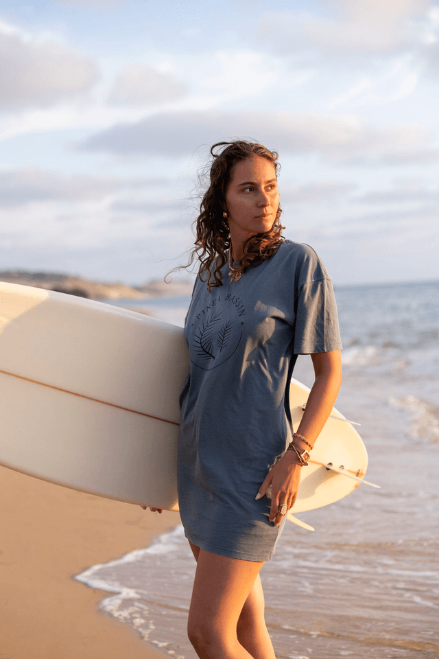 PLAGE - ROBE T-SHIRT GRIS MINÉRAL