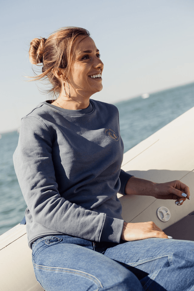 SWEAT-SHIRT BLEU GRIS