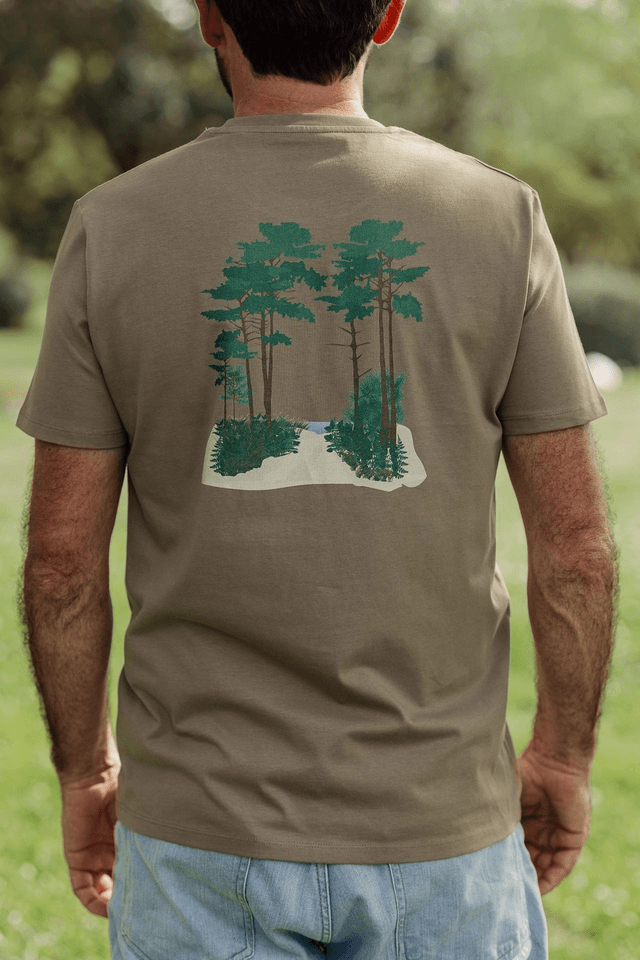 PINÈDE - T-SHIRT COL ROND MARRON 