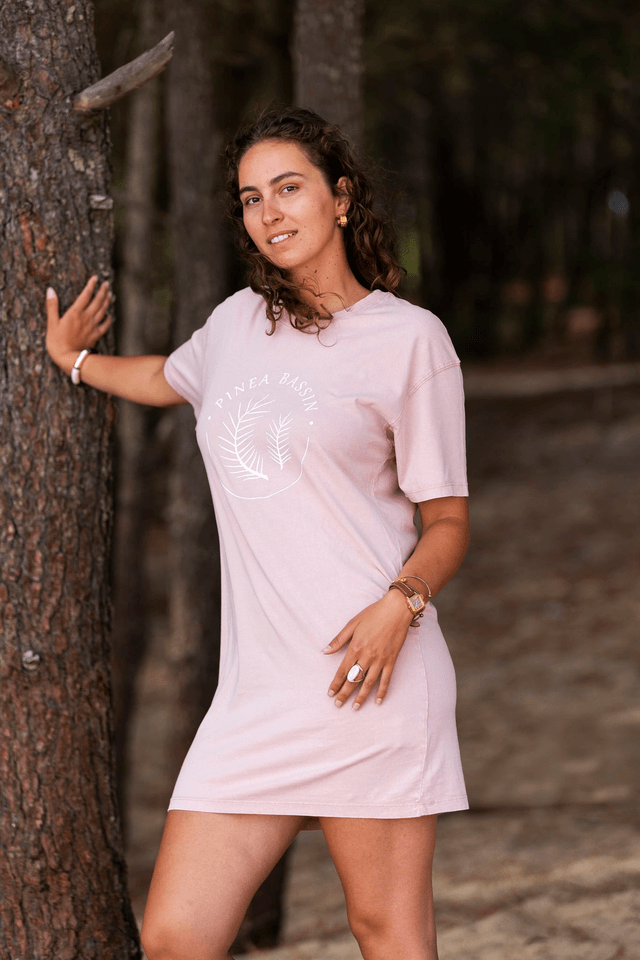 PLAGE - ROBE T-SHIRT ROSE PÂLE