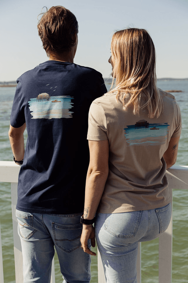 PILOTIS - T-SHIRT COL ROND BLEU MARINE 